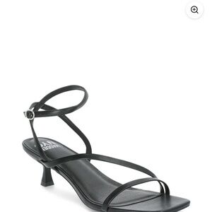 Elegant Black Strappy Heels with Kitten Heel